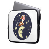 Cartoon Kuh sprang über den Laptop-Sieb Laptopschutzhülle (Vorderseite Links)