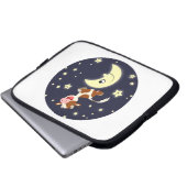 Cartoon Kuh sprang über den Laptop-Sieb Laptopschutzhülle (Vorne Knopf)