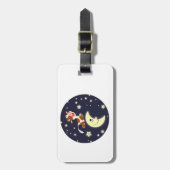 Cartoon Kuh sprang über den Mond-Gepäckanhänger Gepäckanhänger (Vorderseite vertikal)