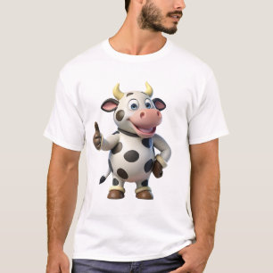Cartoon-Kuh-T-Shirt Lustiges Tier Grafik-T-Shirt T-Shirt