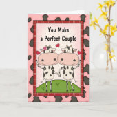 Cartoon Kühe Jahrestag Gratulation Karte (Gelbe Blume)