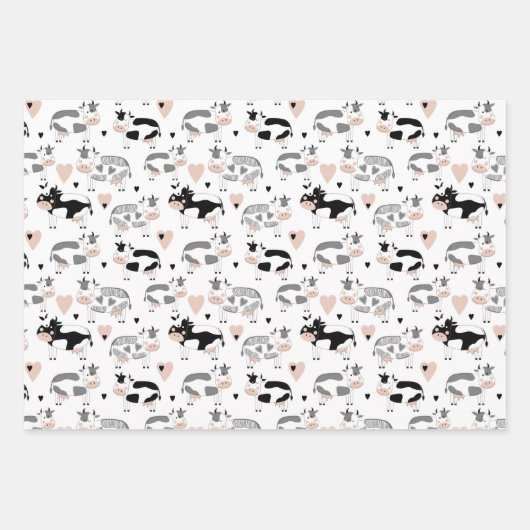 Cartoon Kühe und Kuh Geschenkpapier Set (Vorderseite)