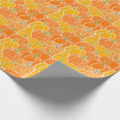 Cartoon Kürbis, niedliches Herbstmuster. Geschenkpapier (Ecke)