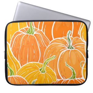 Cartoon Kürbis, niedliches Herbstmuster. Laptopschutzhülle