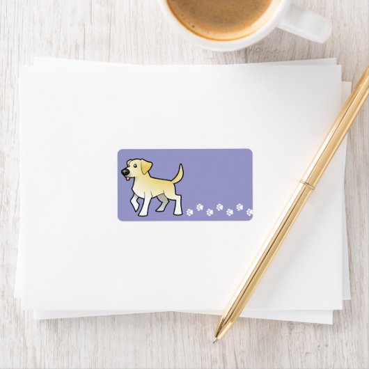 Cartoon Labrador Retriever Adressaufkleber (Insitu)