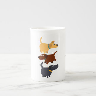 Cartoon Labradors in 3 Aromen Knochen-China-Tasse Porzellantasse