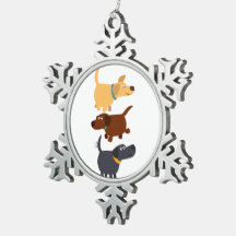 Cartoon Labradors in 3 Aromen Zinnschmuck