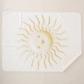 Cartoon Lächeln Sonnengesicht Zazzle HERZ Tote Tas Sherpadecke (Vorderseite (Horizontal))