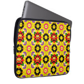 Cartoon lächelnd Blume und Bienen Laptopschutzhülle (Vorne Rechts)