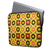 Cartoon lächelnd Blume und Bienen Laptopschutzhülle (Vorderseite Links)