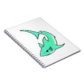 Cartoon lächelnd Hai Minze blaugrünes Ozeantier Notizblock (Rechte Seite)