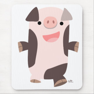 Cartoon lächelnd Schweinemaupen Mousepad