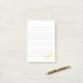 Cartoon lächelnd Sonnengesicht Lined Post-it Klebezettel (Auf Schreibtisch)