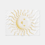 Cartoon lächelt Sonnenansicht Fleecedecke (Vorderseite (Horizontal))