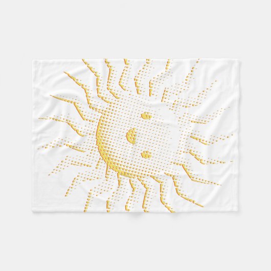 Cartoon lächelt Sonnenansicht Fleecedecke (Vorderseite (Horizontal))