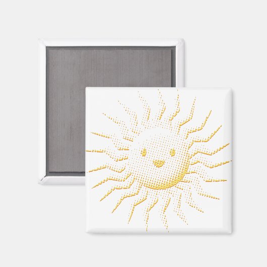 Cartoon lächelt Sonnenansicht Magnet (Vorderseite/Rückseite)