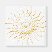 Cartoon lächelt Sonnenansicht Magnet (Vorne)