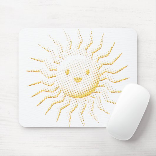 Cartoon lächelt Sonnenansicht Mousepad (Mit Mouse)