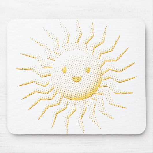 Cartoon lächelt Sonnenansicht Mousepad (Vorne)