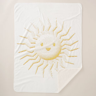 Cartoon lächelt Sonnenschein Zazzle HERZ Tote Beut Sherpadecke