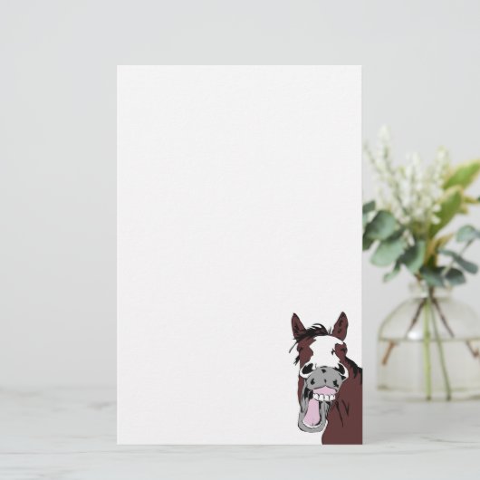Cartoon Lachend Pferdeschuss Briefpapier (Stehend Vorderseite)