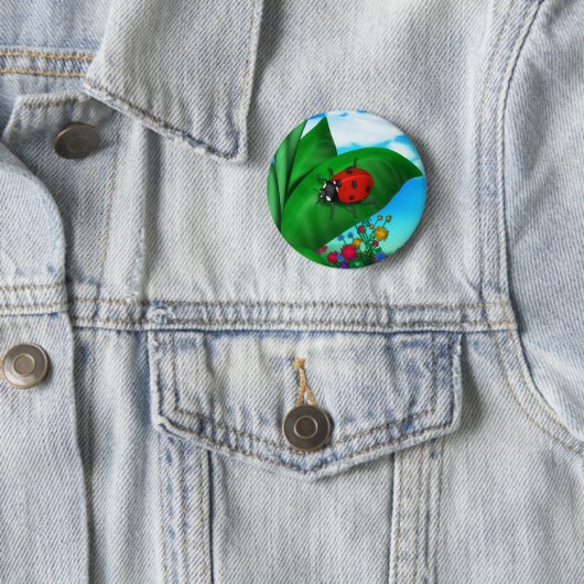 Cartoon Lady Bug Button (Beispiel)
