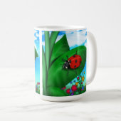 Cartoon Lady Bug Kaffeetasse (VorderseiteRechts)