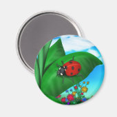 Cartoon Lady Bug Magnet (Vorderseite/Rückseite)