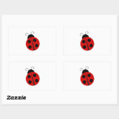 Cartoon Lady Bug Rechteckiger Aufkleber (Blatt)