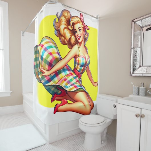 Cartoon Lady Duschvorhang (Beispiel)