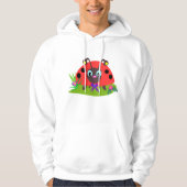 Cartoon Ladybug Bow und Blume Hoodie (Vorderseite)
