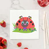 Cartoon Ladybug Bow und Blume Serviette (Beispiel)