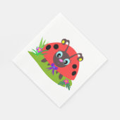 Cartoon Ladybug Bow und Blume Serviette (Ecke)