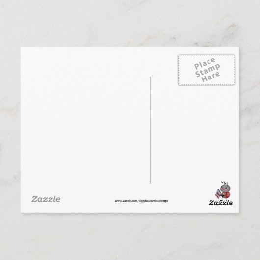 Cartoon Ladybug Juli Vierte Postkarte (Rückseite)