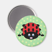 Cartoon Ladybug mit Blume Magnet (Vorderseite/Rückseite)