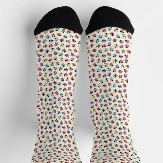 Cartoon Ladybugs Pattern Socks Socken (Oben)
