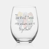 Cartoon Ladys "Best Times"! Weinglas Ohne Stiel (Rückseite)