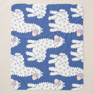 Cartoon lama alpaca, Vintage Muster Sherpadecke
