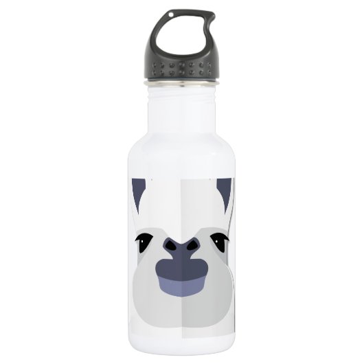 Cartoon-Lama-Kopf Trinkflasche (Vorderseite)