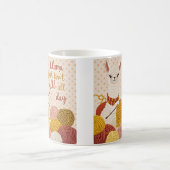 Cartoon Lama mit einem Strick Kaffeetasse (Mittel)