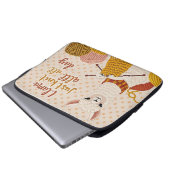 Cartoon Lama mit einem Strick Laptopschutzhülle (Vorne Knopf)