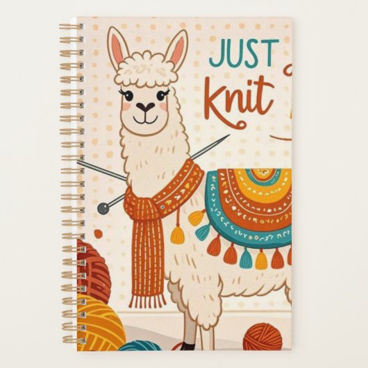 Cartoon Lama mit einem Strick Planer (Vorderseite)