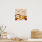 Cartoon Lama mit einem Strick Poster (Küche)