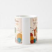 Cartoon Lama mit einem Strick-Schal-Poster Kaffeetasse (Mittel)