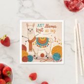 Cartoon Lama mit einem Strick Serviette (Beispiel)