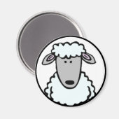 Cartoon Lamb-Gesicht Magnet (Vorderseite/Rückseite)