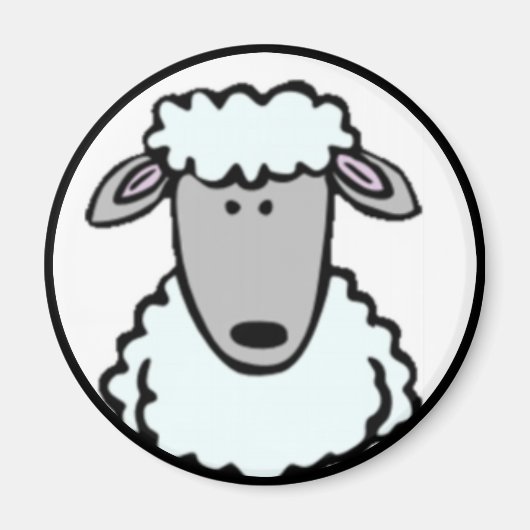 Cartoon Lamb-Gesicht Magnet (Vorne)