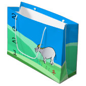 Cartoon Landscape Ox Chinesisches Neujahr Zodiac L Große Geschenktüte (Vorderseite Schrägansicht)