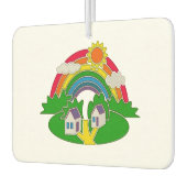 Cartoon Landschaft mit Regenbogen und Landhaus Autolufterfrischer (Links)
