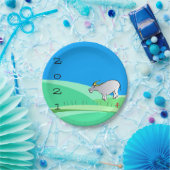 Cartoon Landschaft Ox Chinesisches Neujahr Zodiac  Pappteller (Party)